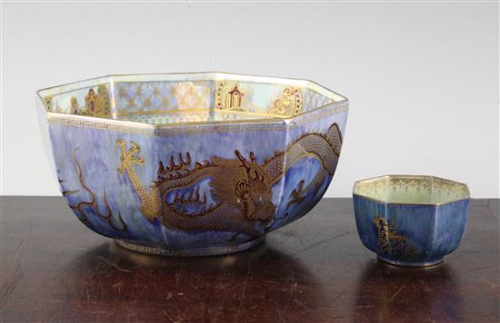 A Daisy Makeig Jones dragon bowl, similar bowl & a book